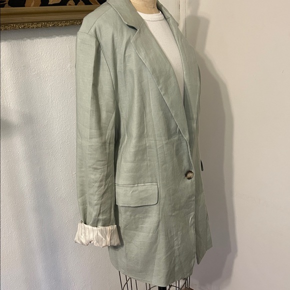 Maeve Jackets & Blazers - NWT Maeve Anthropologie Light Ceylon Green Linen classic Blazer